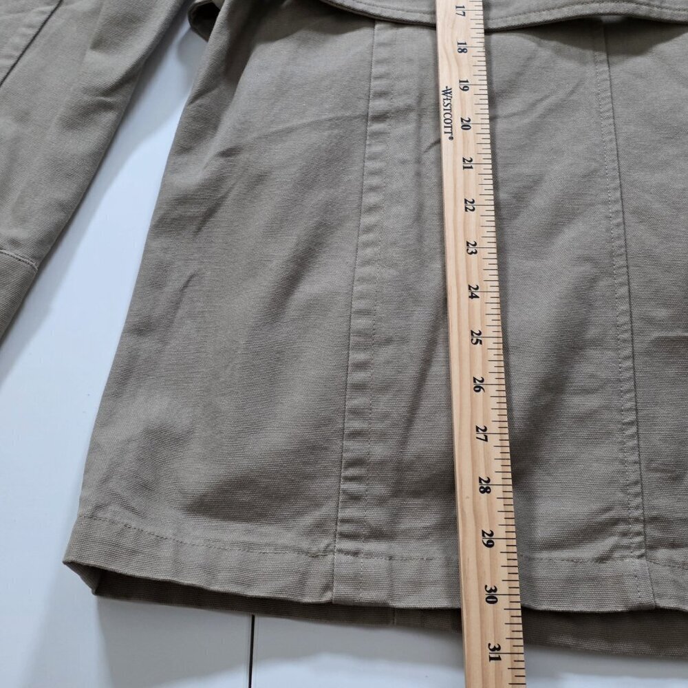 Zara Trench Coat Women M Beige Twill Pockets Belt Buttons Removable Liner Preppy - Picture 8 of 16